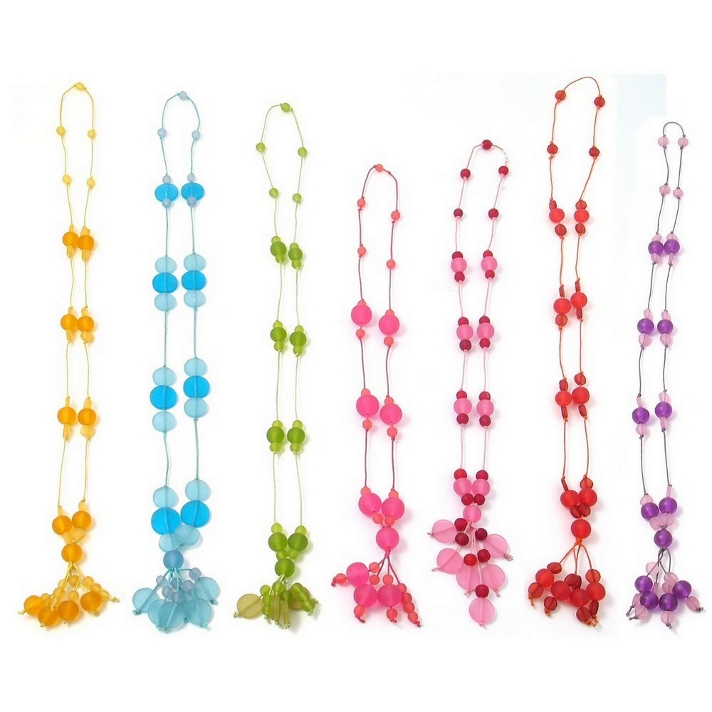 Necklace with a pendant resin & cord necklace resin pendant & cord tassel