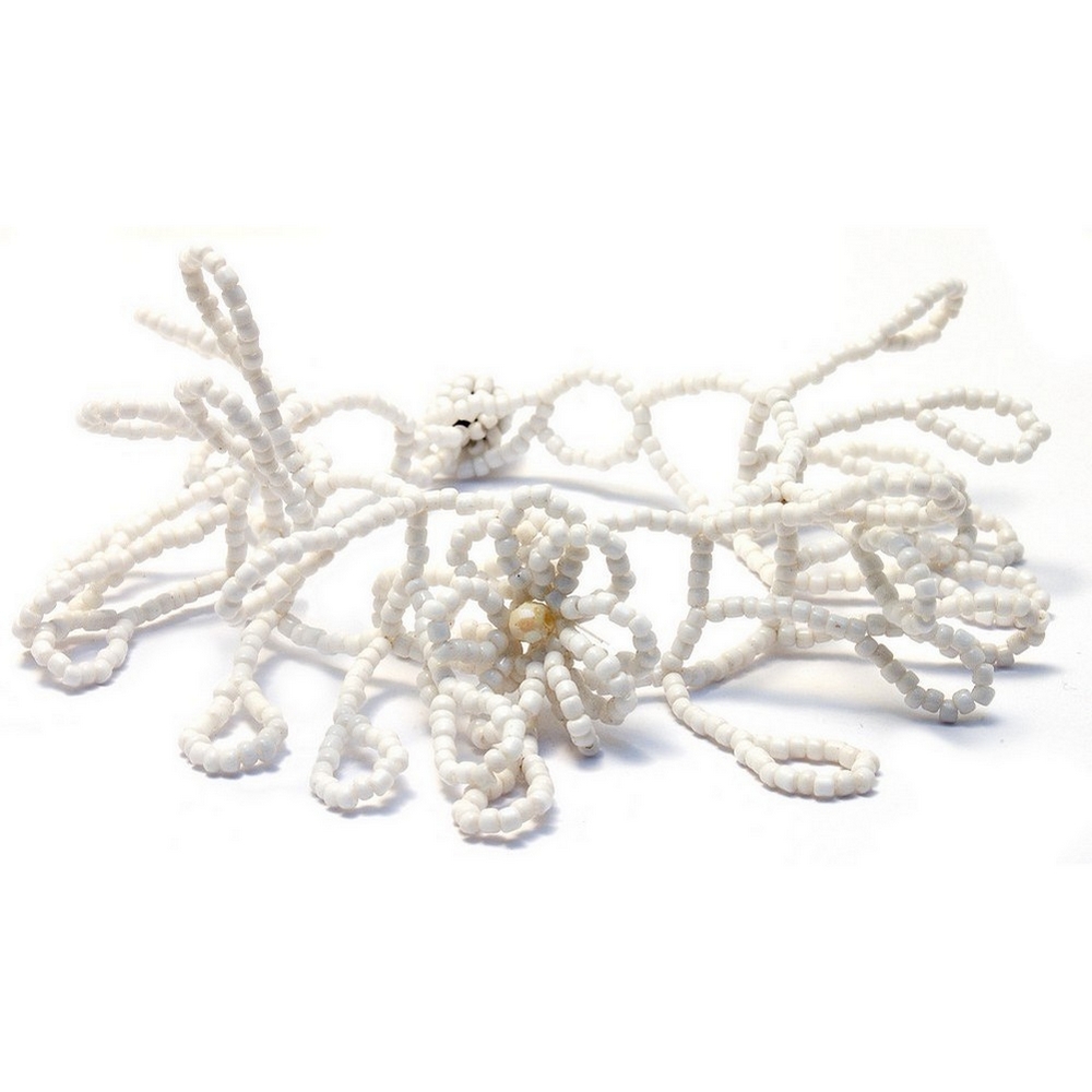 Bracelet glass white lace effect