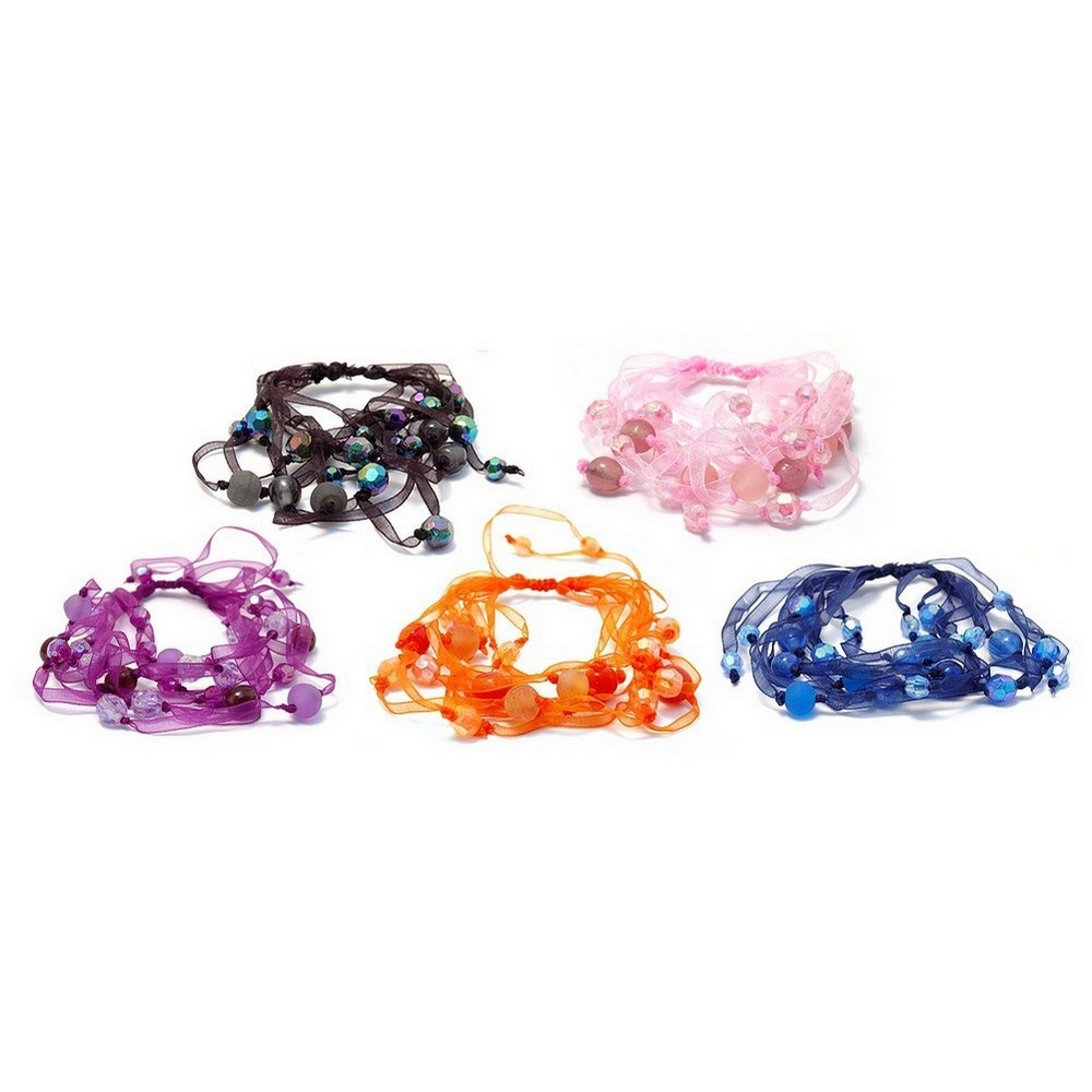 Bracelet bead 10 line organdi facet