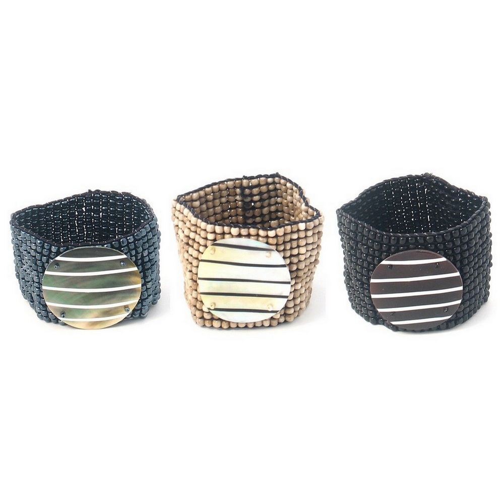 Bracelet shell mop round stretch