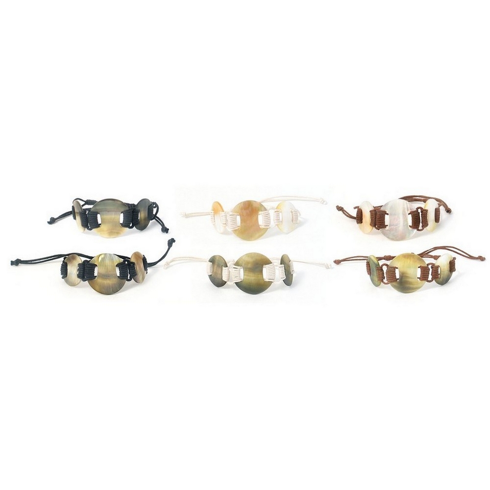 Bracelet shell mop 3 small round