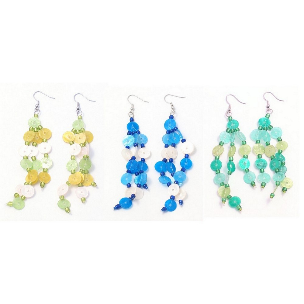 Drop earring shell capis button