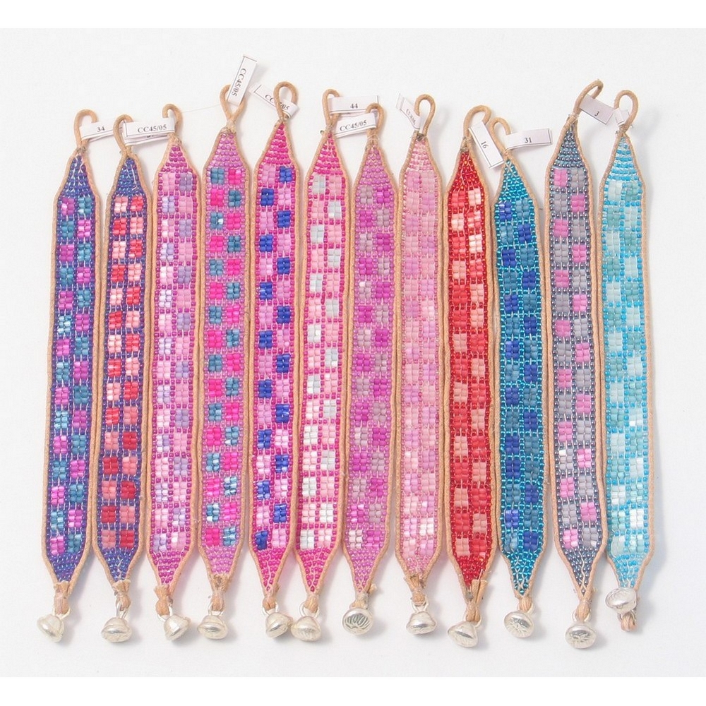 Bracelet glass square design col cord