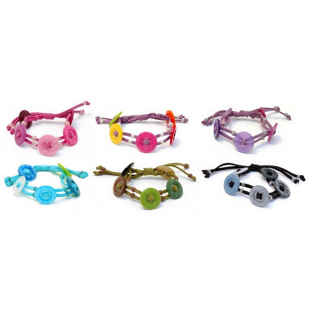 Bracelet resin & suede 5x20mm button slide closure