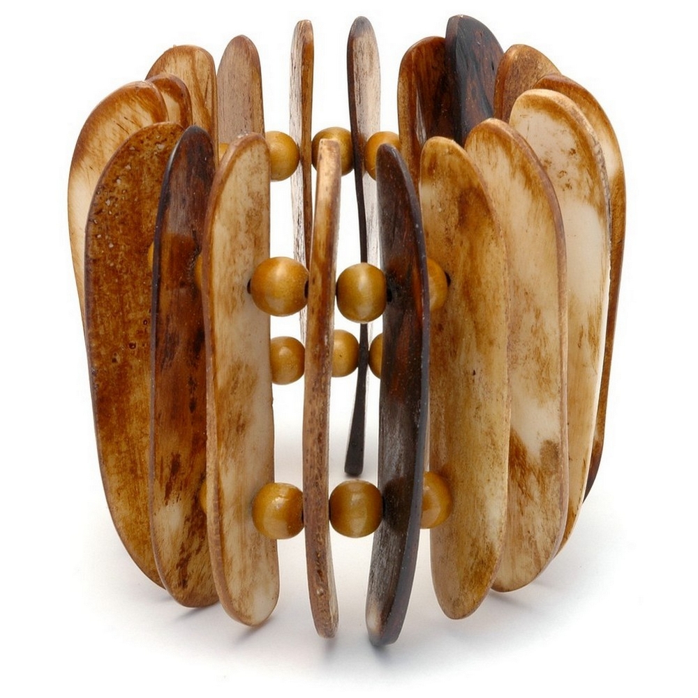 Bracelet bone d shape brown 70mm
