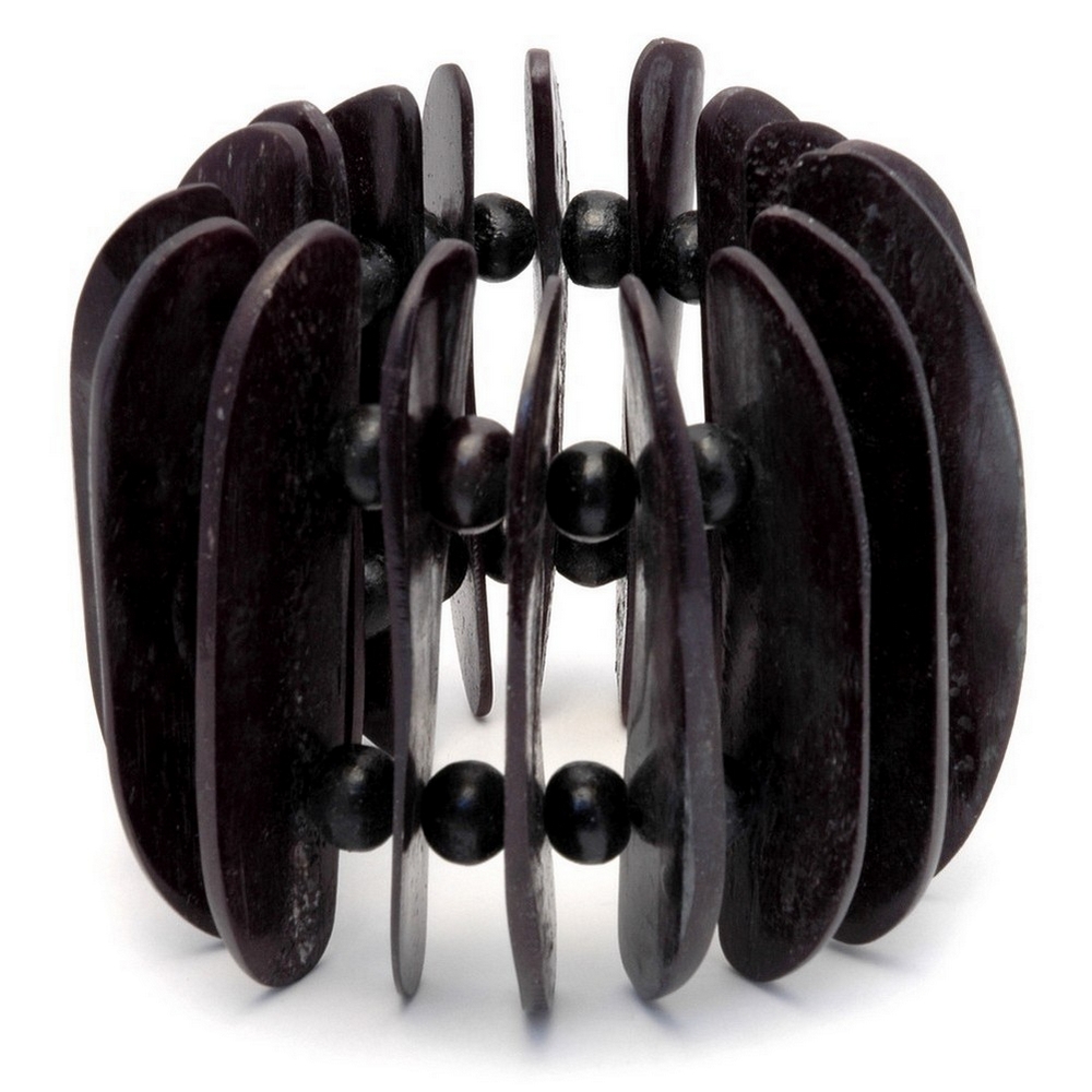 Bracelet bone d shape black 70mm