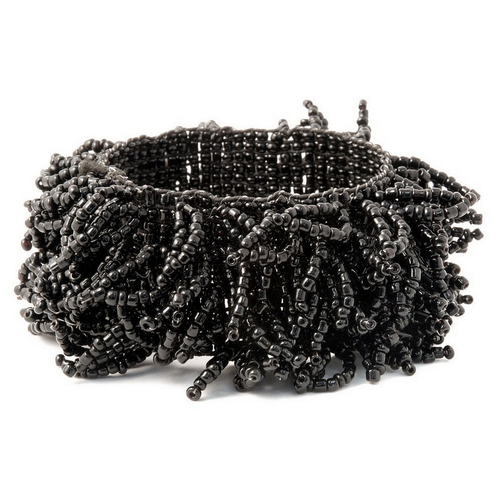 Bracelet glass shaggy black 29mm