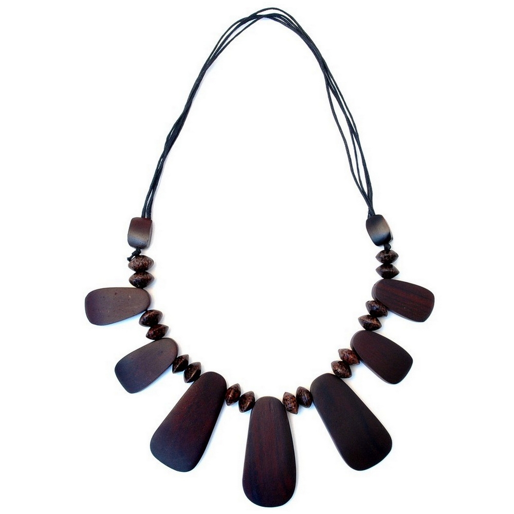 Necklace wood 7 peg 60cm