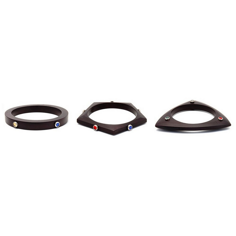 Bracelet wood triangle/circle/pentagon