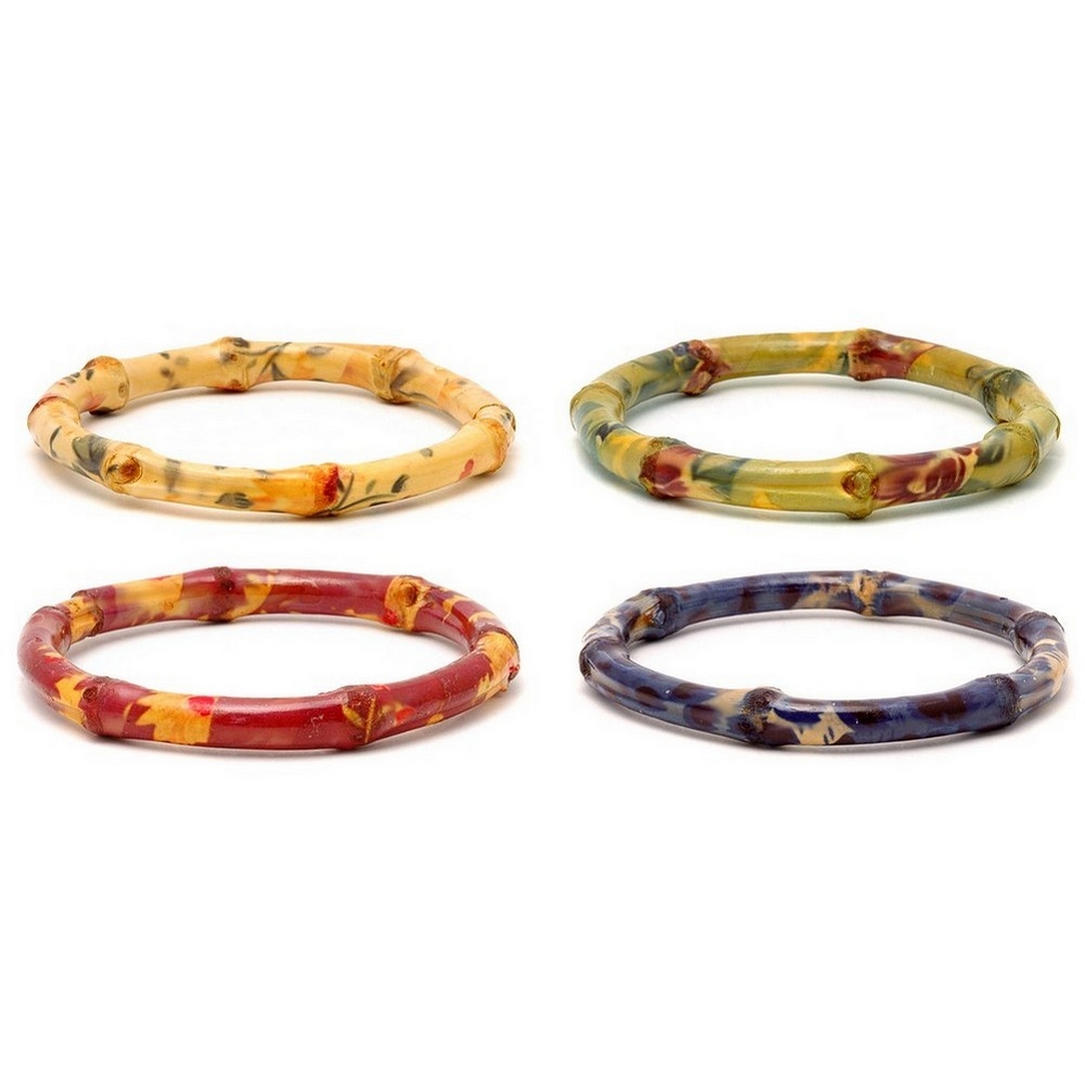 Bangle bamboo painted flowers