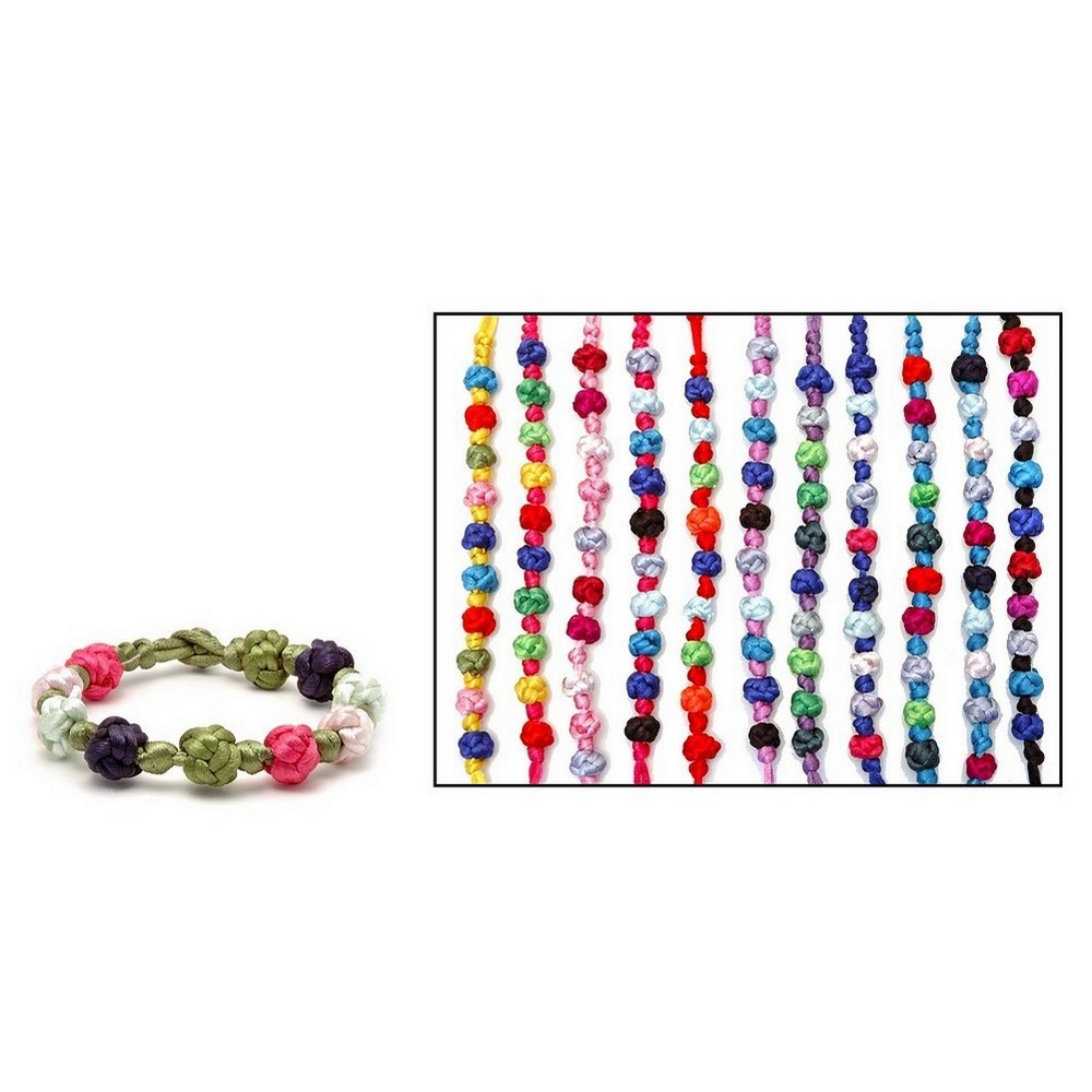 Bracelet satin 10 knots 10mm tie fitting