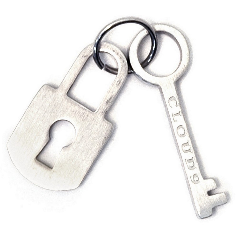 Necklace with a pendant lock & key stainless