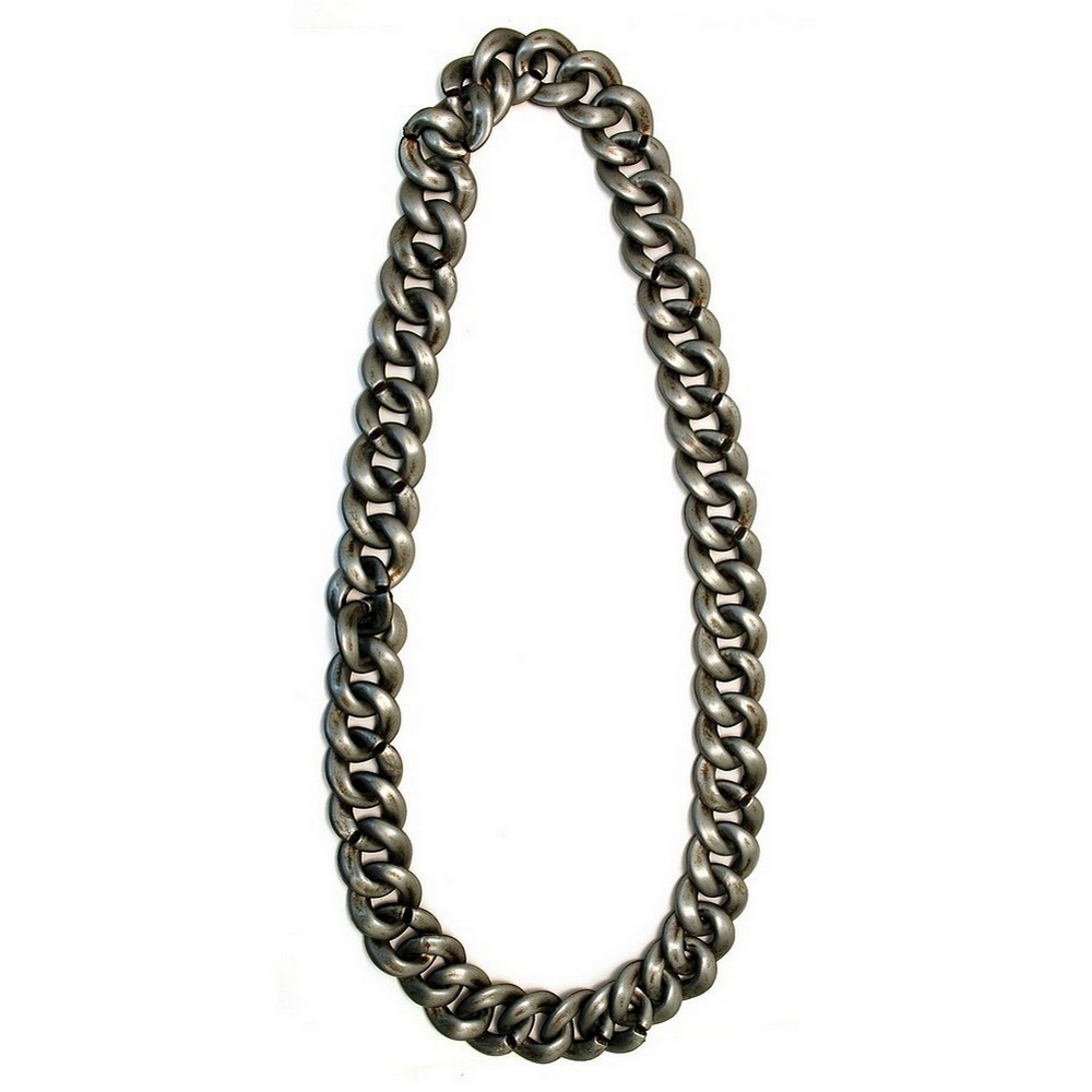 Necklace resin antique silver large link 100cm