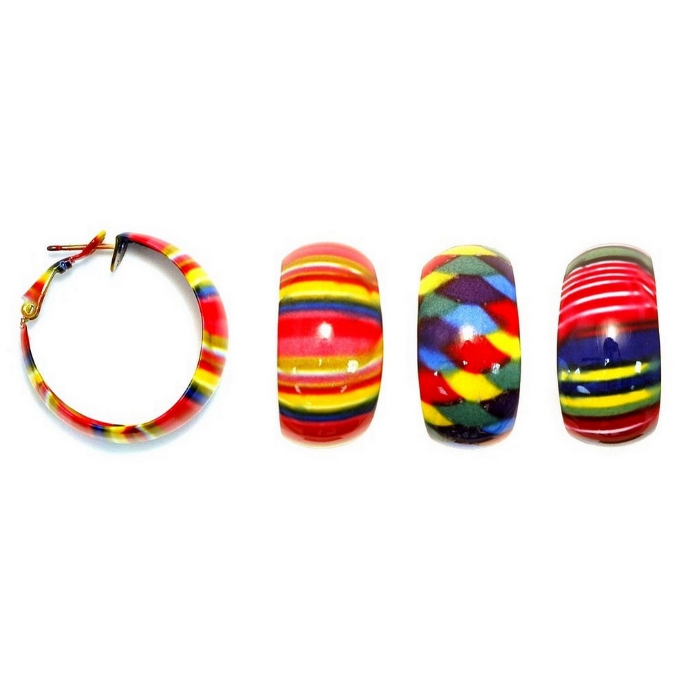 Hoop earring painted 28-30mm