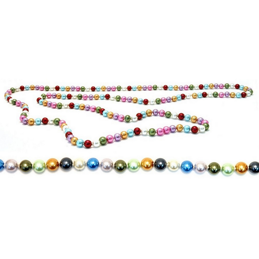Long necklace glass & pearl knotted beads