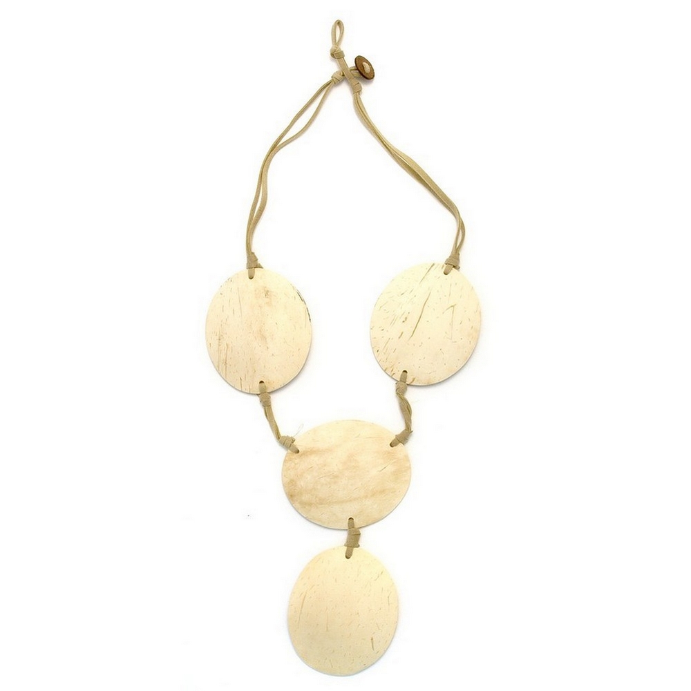 Necklace coconut 4 oval natural colour