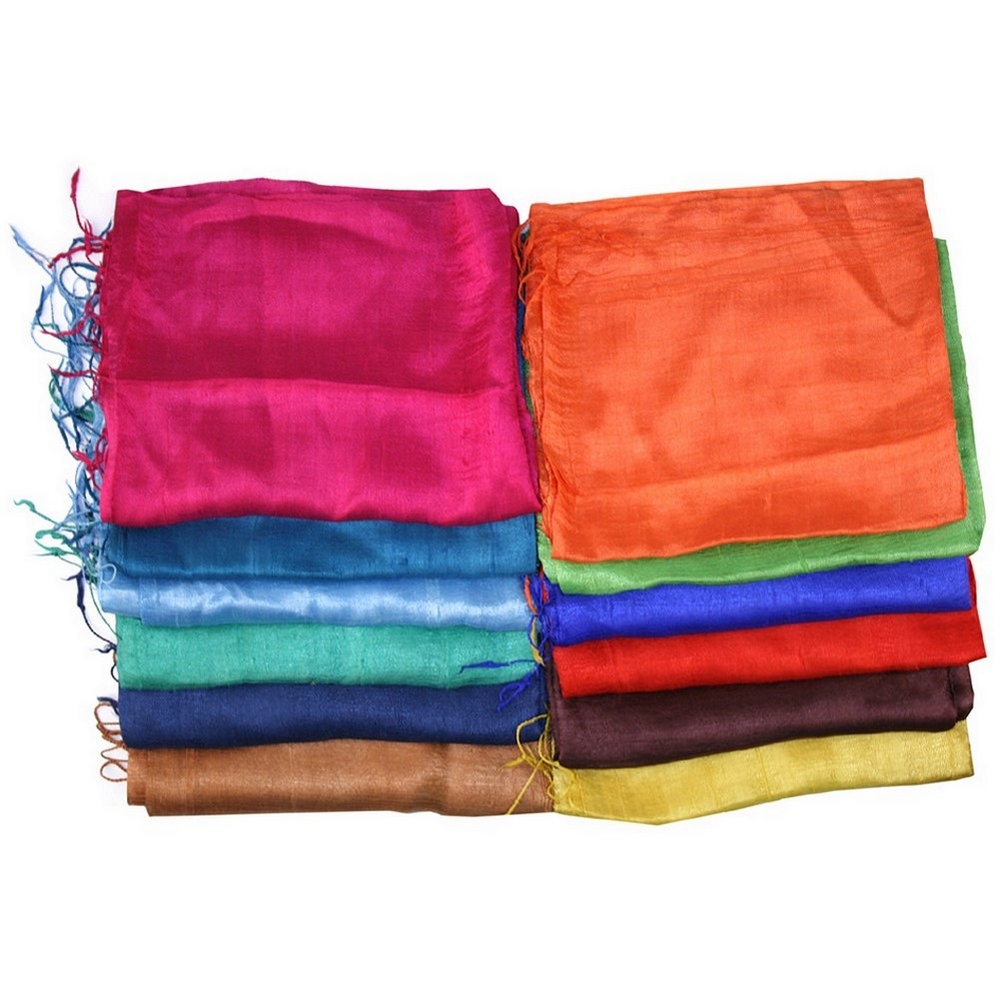 Scarf silk self coloured