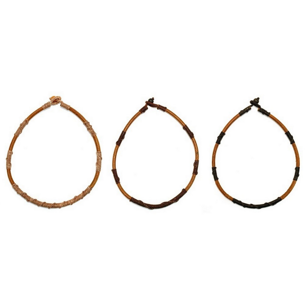 Choker necklace leather twisted cord
