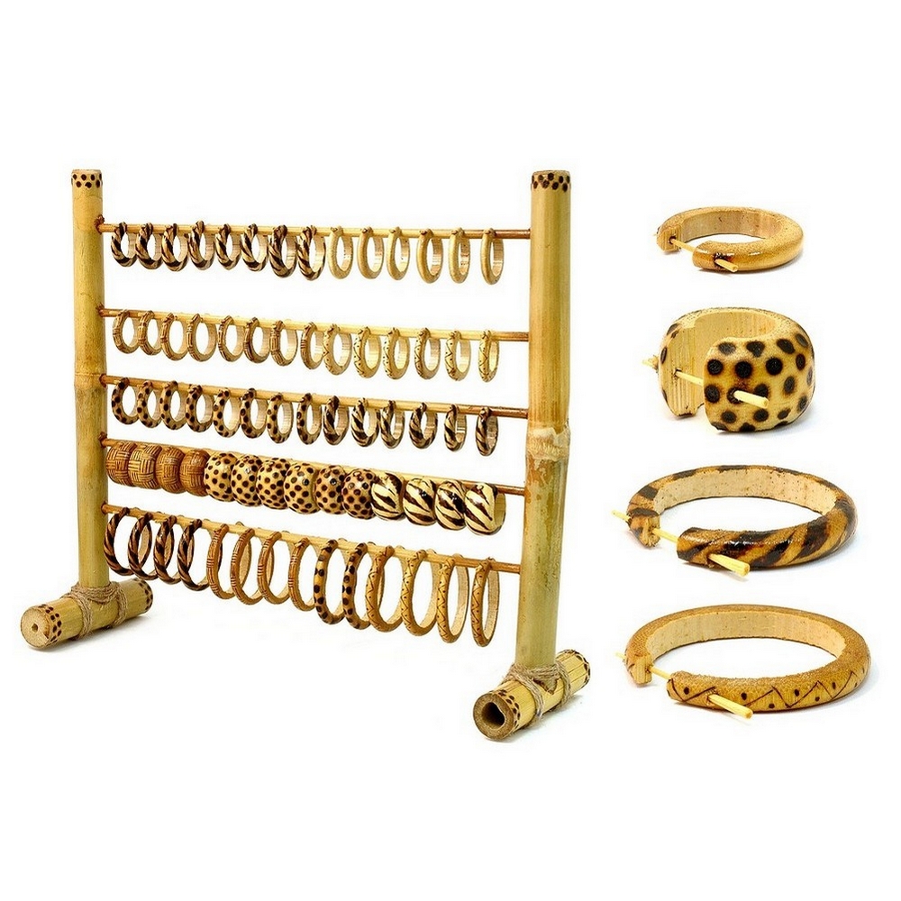 Hoop earring bamboo asst styles & designs