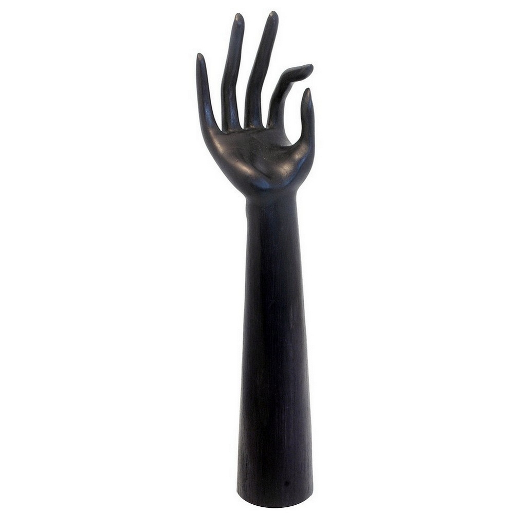 POS stand display wood straight hand black 8 x 40cm