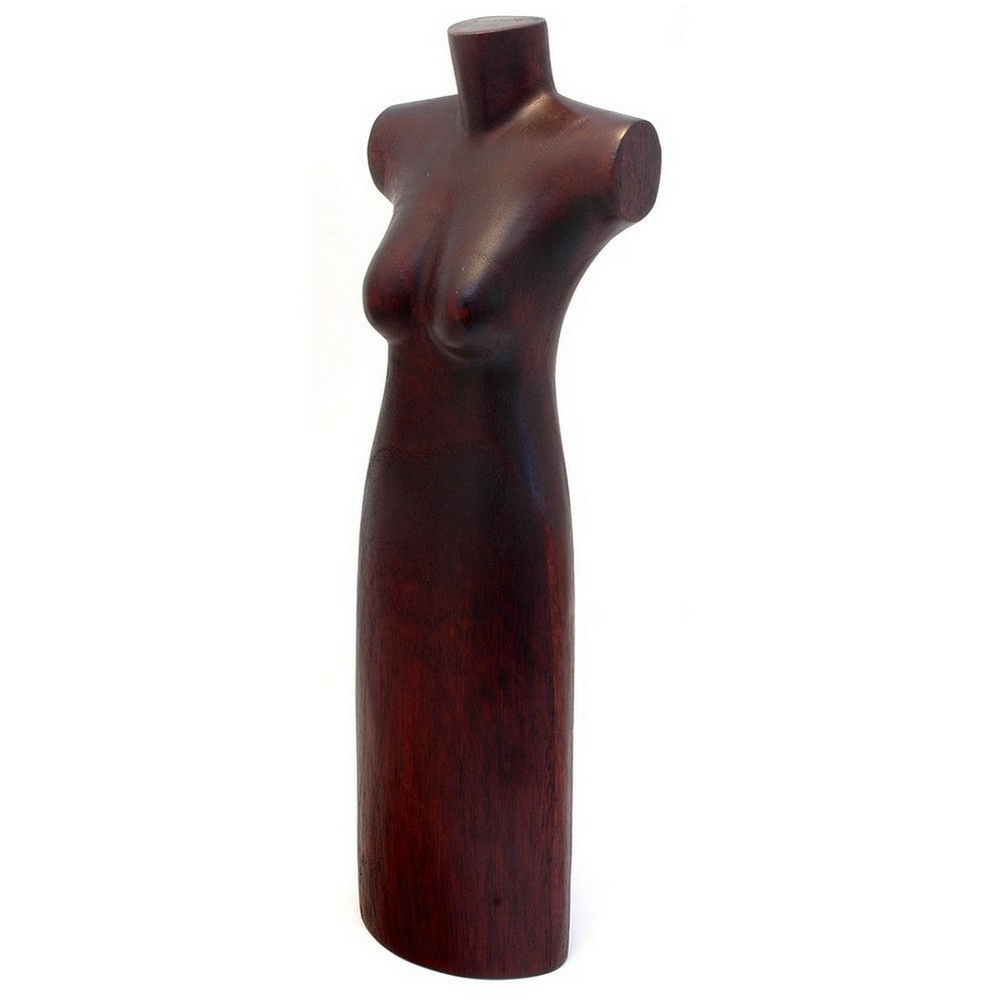 POS stand display wood bust 13.5 x 40cm