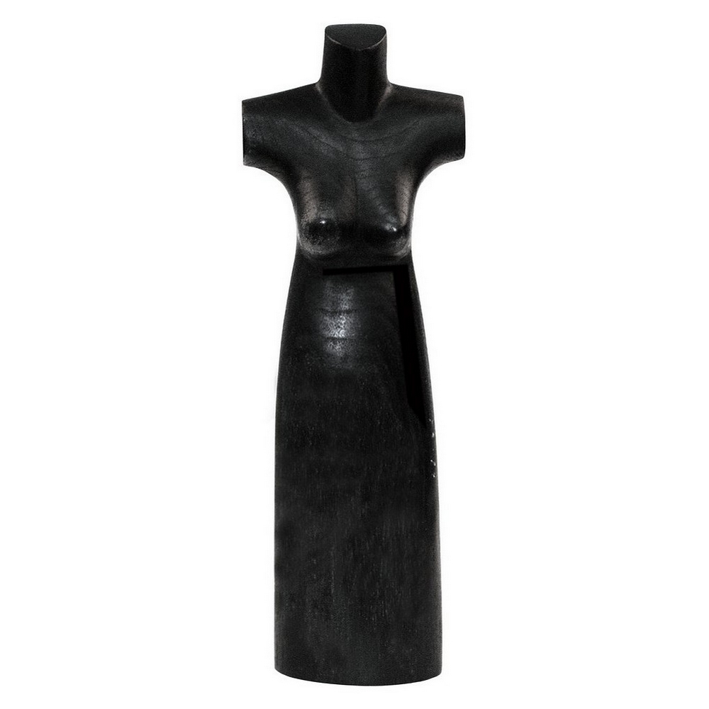 POS stand display wood bust black 13.5 x 40cm