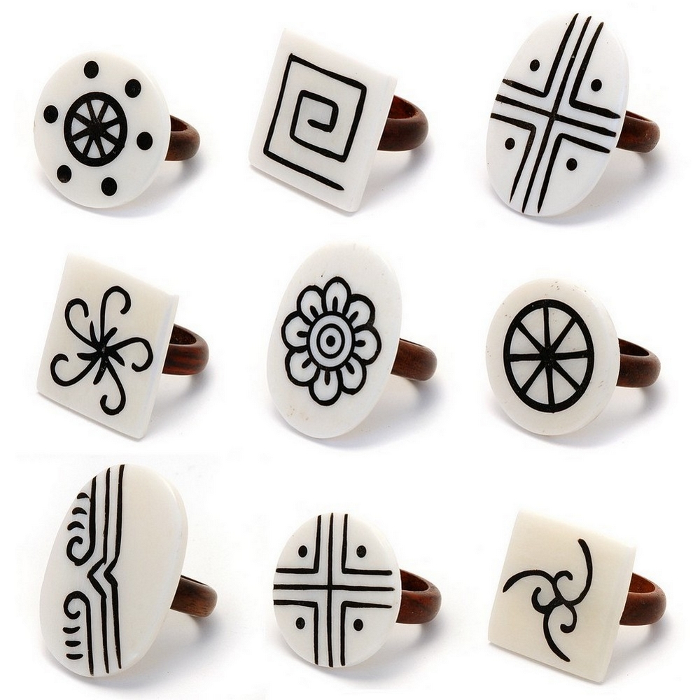 Ring bone & wood painted decor 30 to 20 mm
