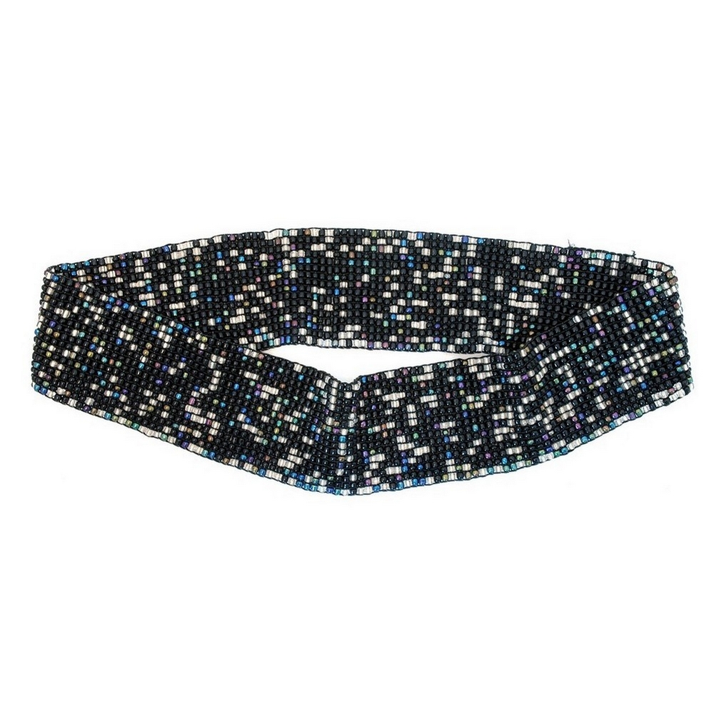 Belt glass 17 row stretch black 72 by 6 cm