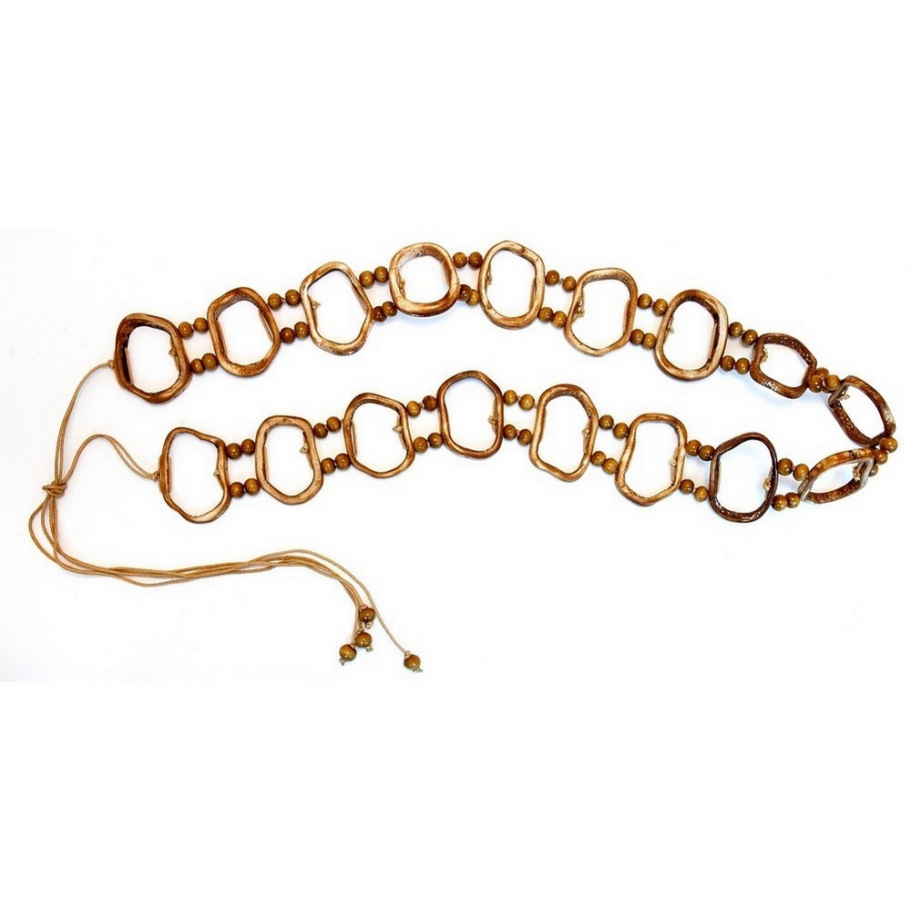 Belt bone & cord section antique white 80cm