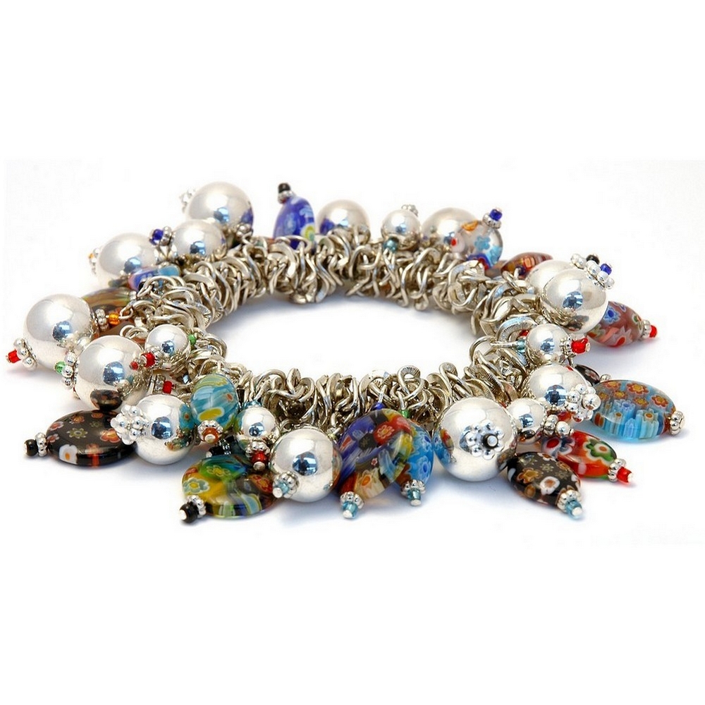 Bracelet millefiori glass charm