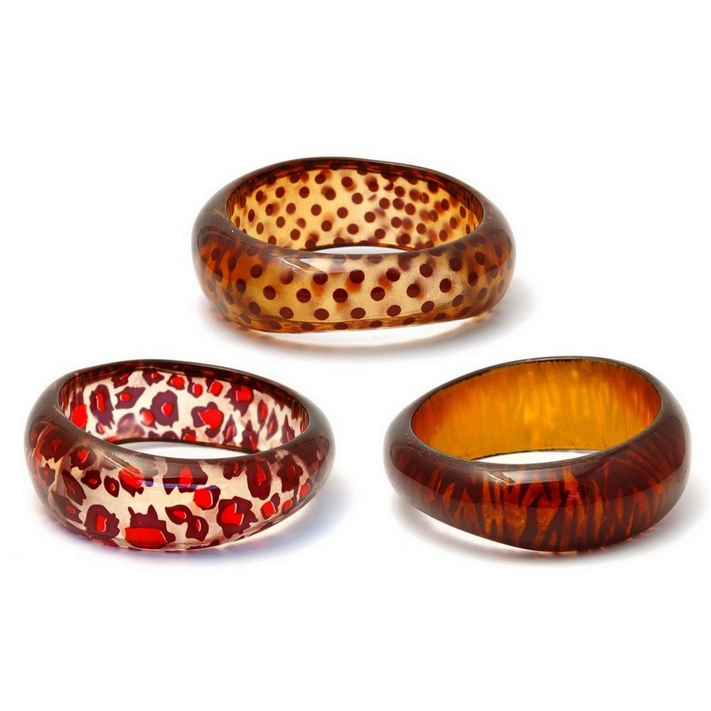 Bangle resin tapered animal print