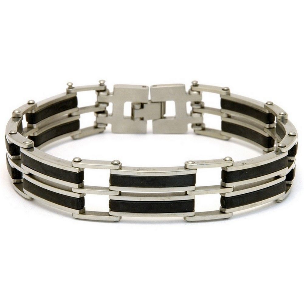 Bangle stainless black 2 bar