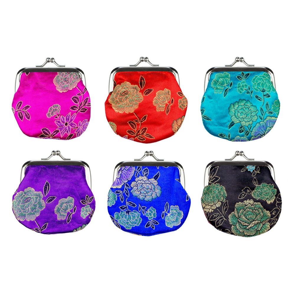 Coin purse satin kimono assorted colours