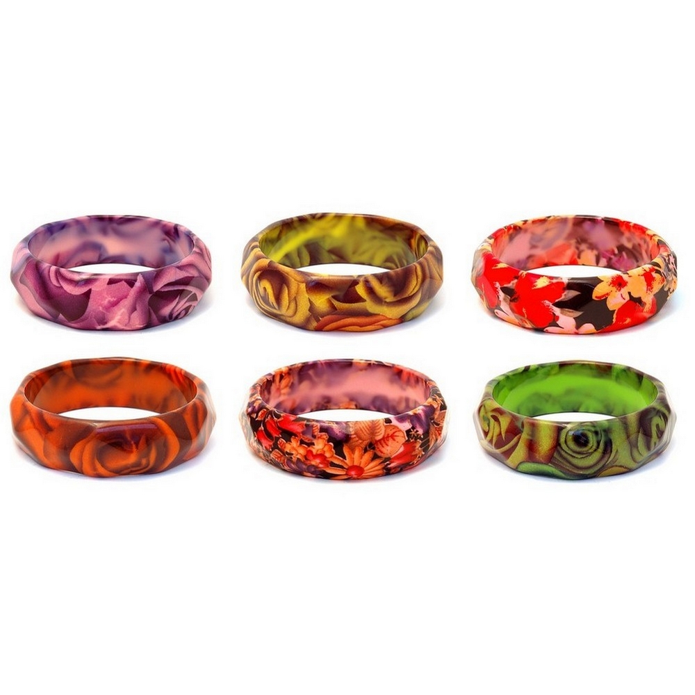 Bangle resin rich flower print