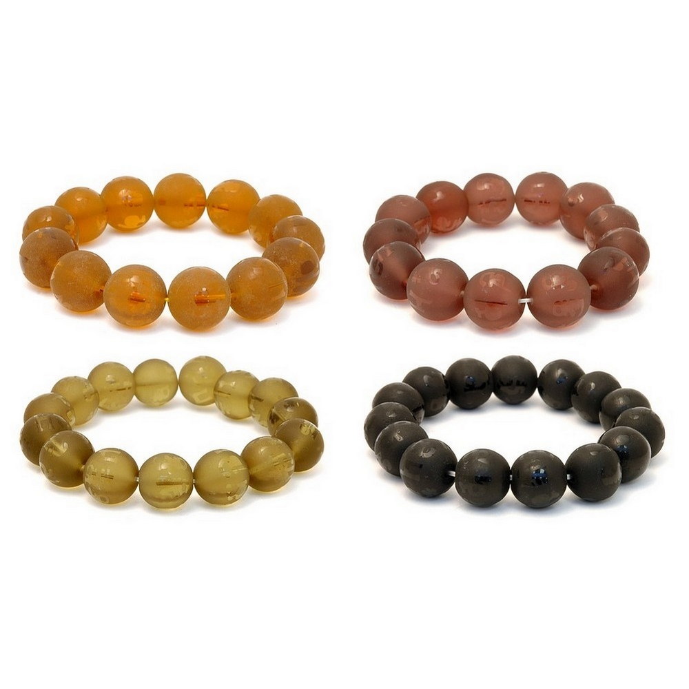 Bracelet stone etched bead 14 & 16mm