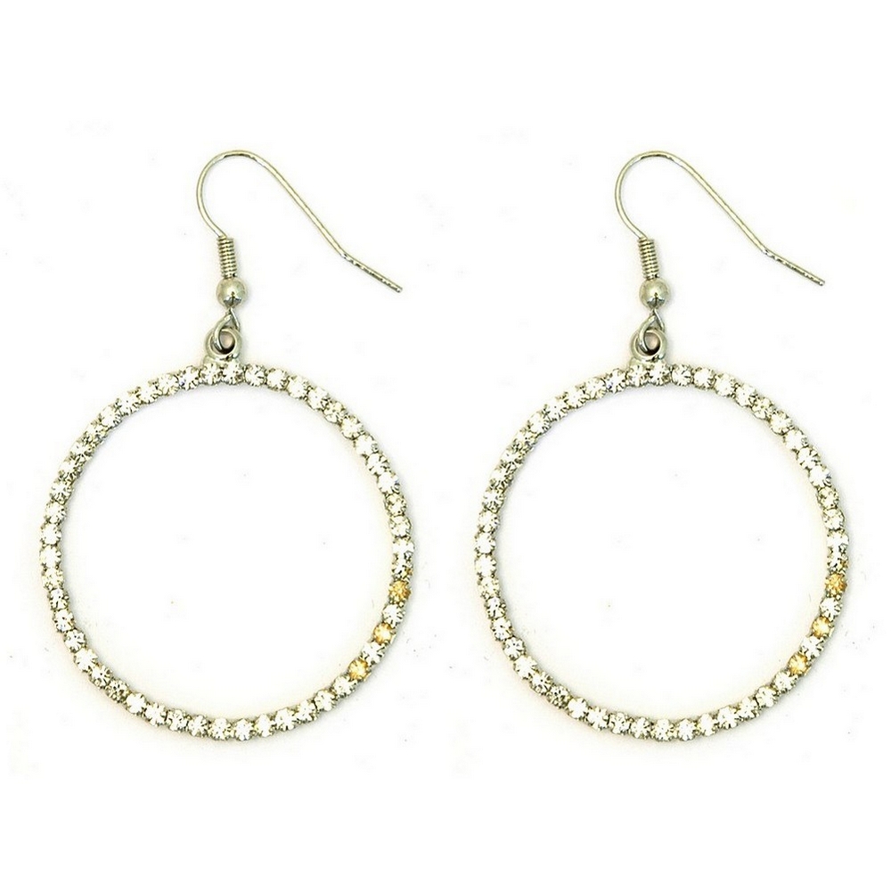 Drop earring crystal glass hoop