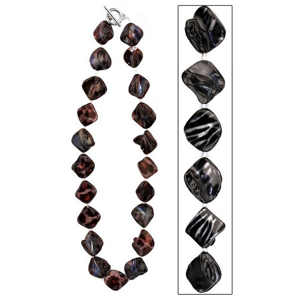 Necklace mother of pearl animal lustre nugget 50cm