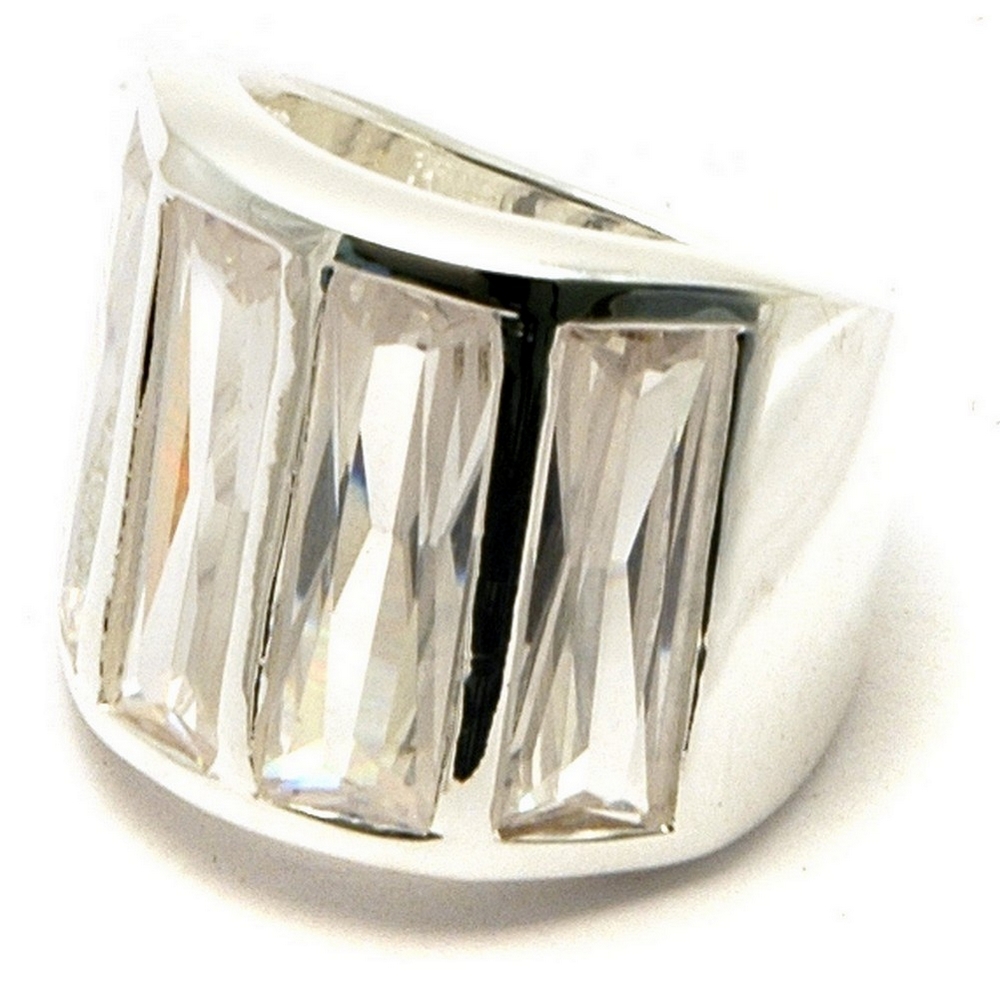 Ring 925 silver crystal rectangle