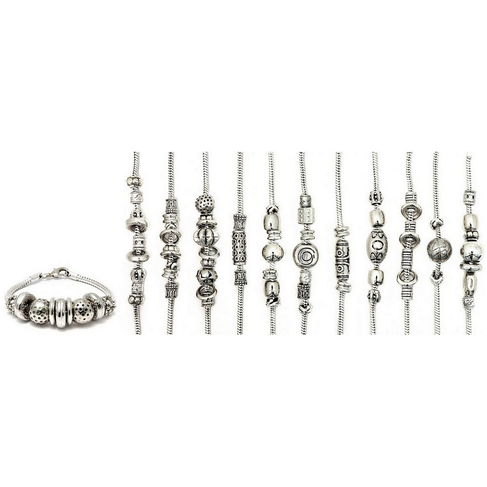 Bracelet assorted beads on chain