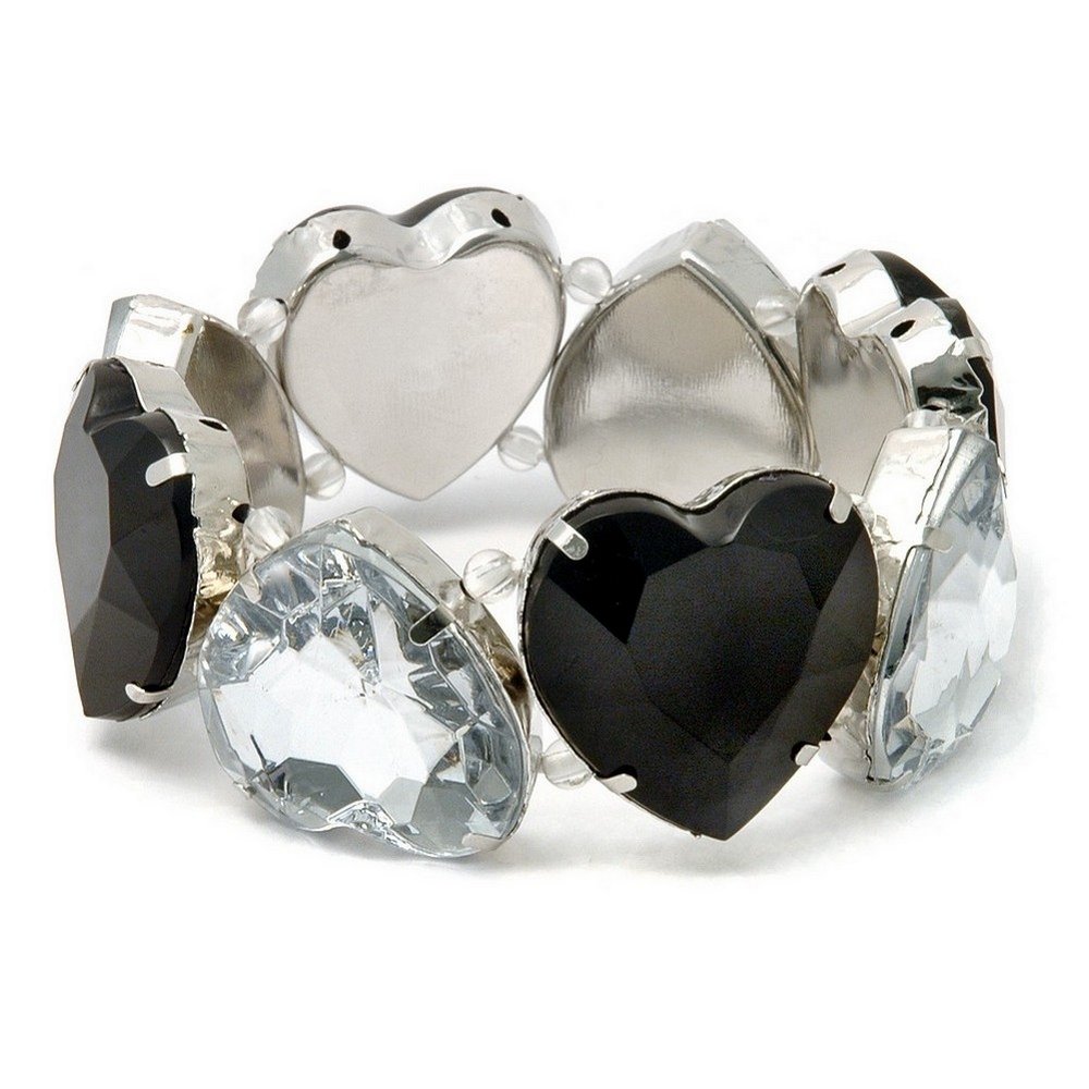 Bracelet resin heart black/clear