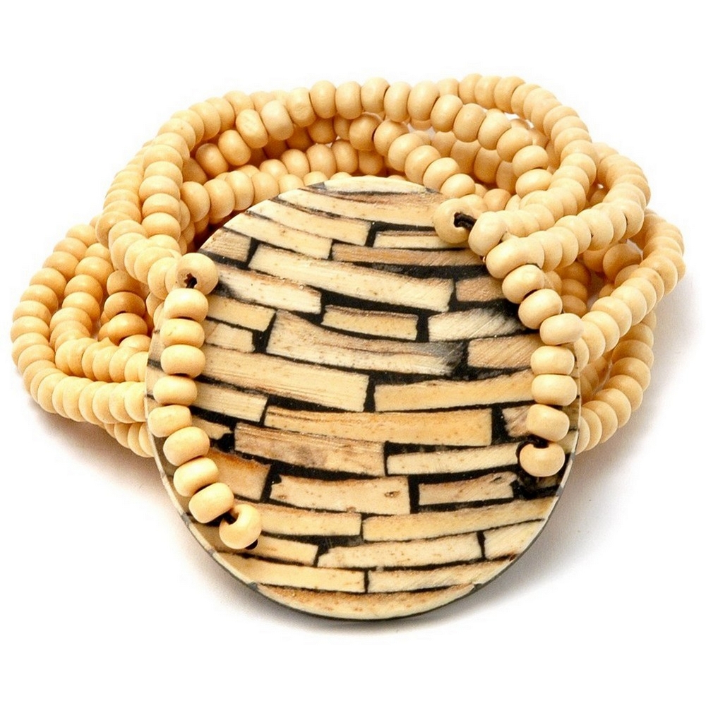 Bracelet bamboo & resin 8 row