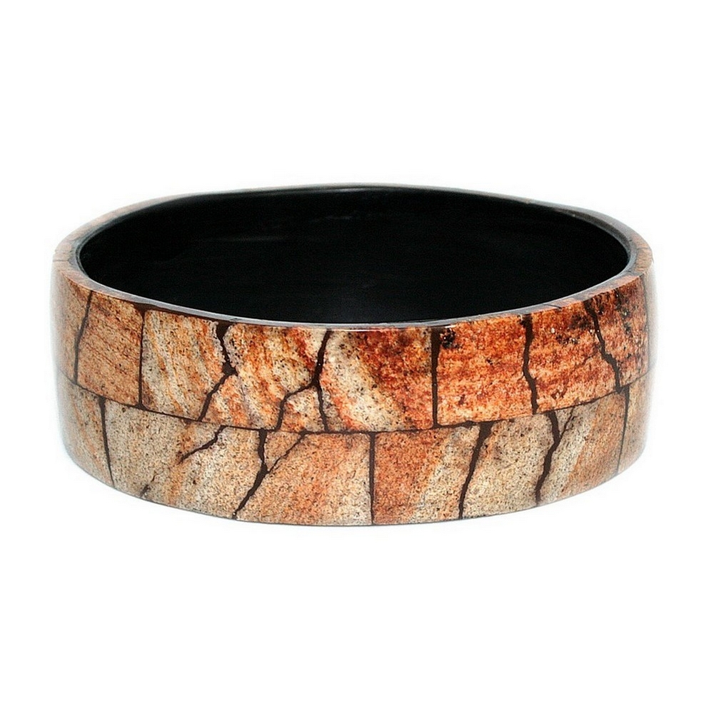 Bangle resin & stone natural crazed 26mm