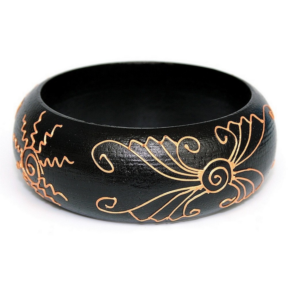 Bangle wood gold painted sun spirit 29mm