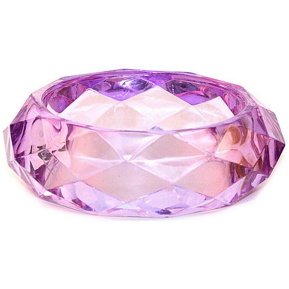 Bracelet resin pastel translucent facet pink