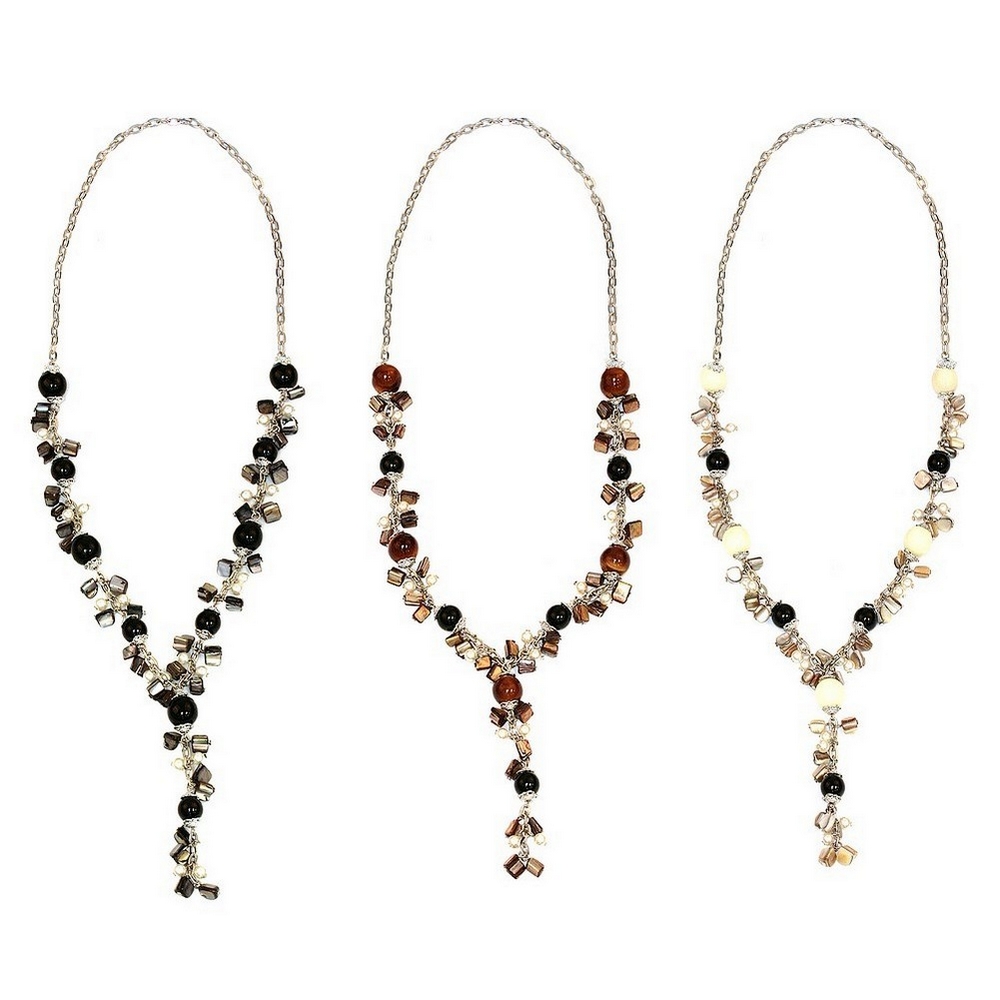 Necklace mother of pearl gem stone bead & nuggets