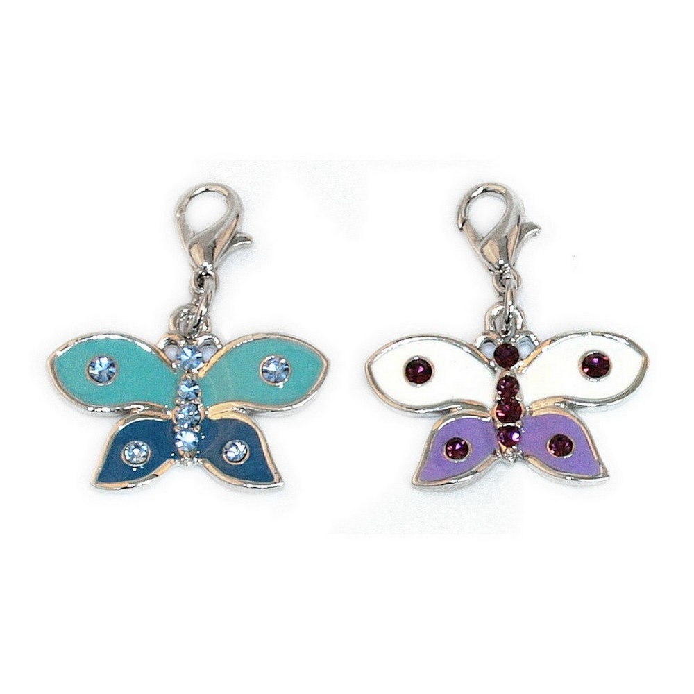 Charm enamel butterfly with crystal