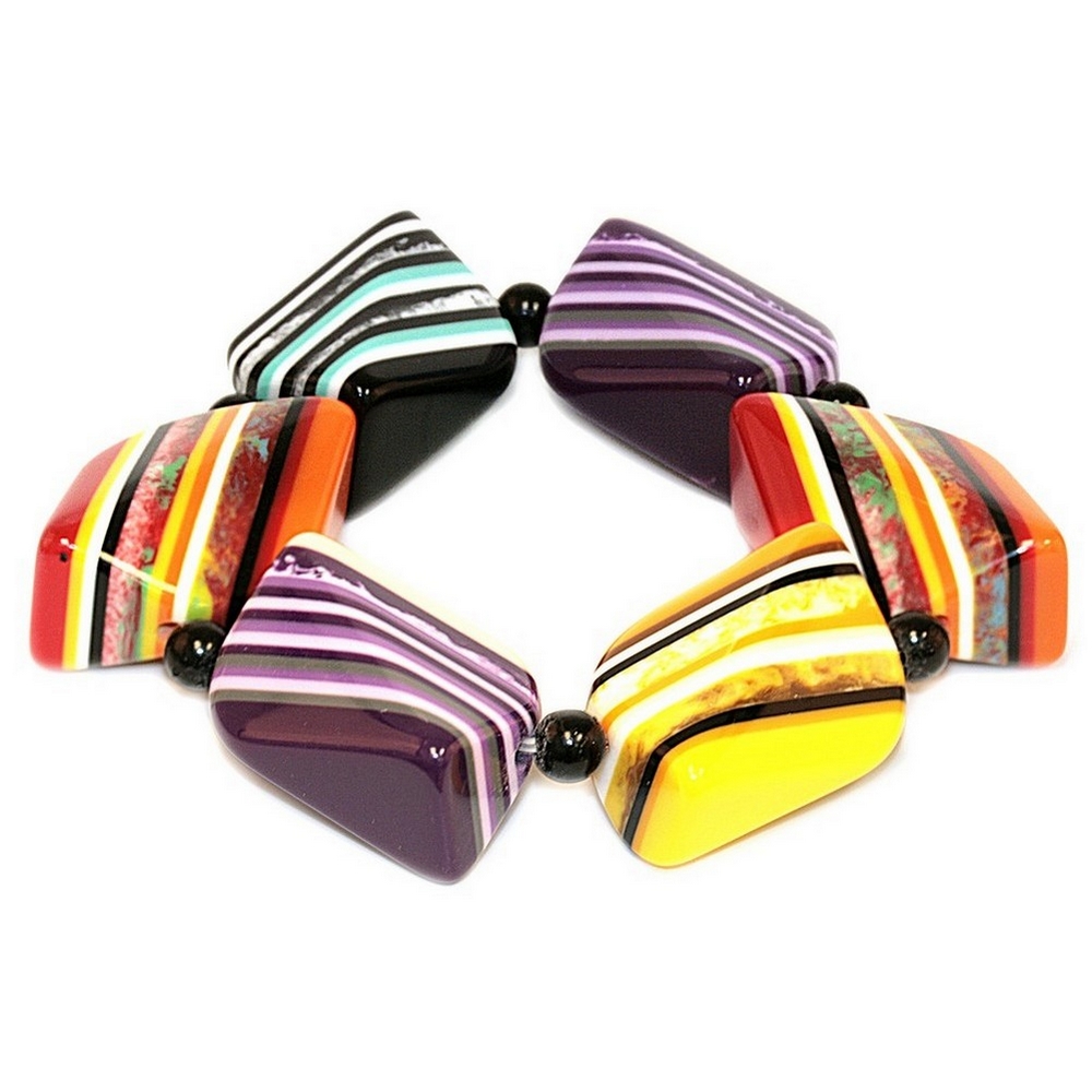 Bracelet resin geometric stripe