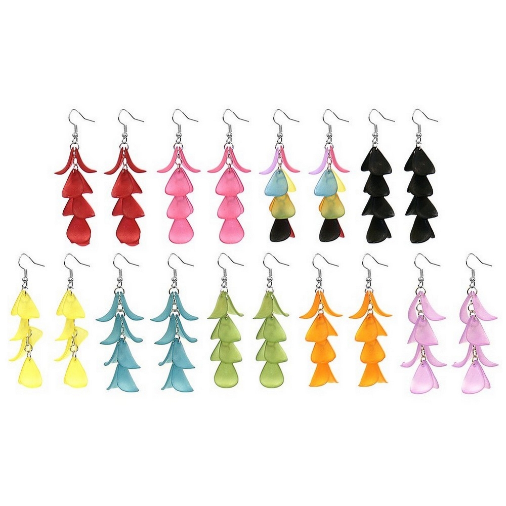 Drop earring resin pagoda temple