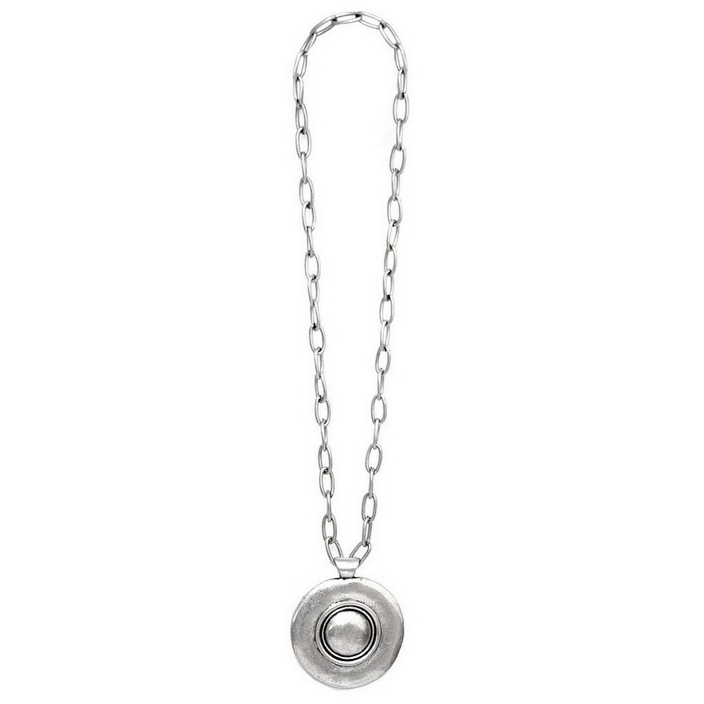 Necklace with a pendant disc sheild design 76cm