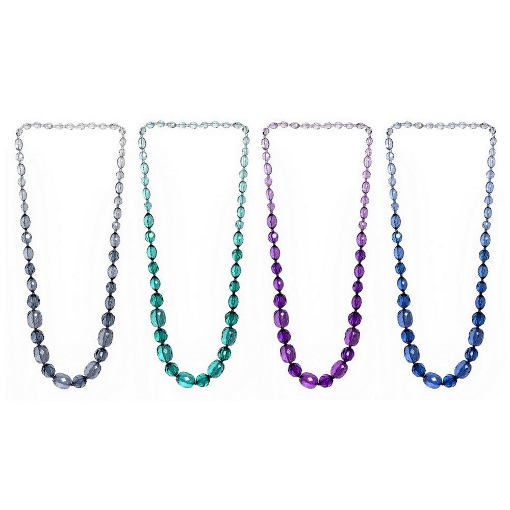 Necklace resin faceted beads graduated in size and colour